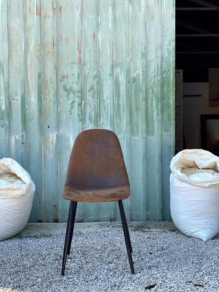 XLAB Design set 4 sedie ecopelle scamosciata industriale