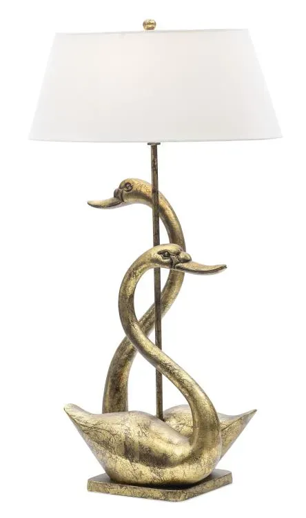 Maitland Smith Swan lampada da tavolo cigni