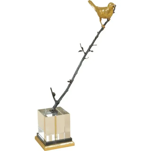 Maitland Smith Bird Branch scultura ottone 55,9 cm