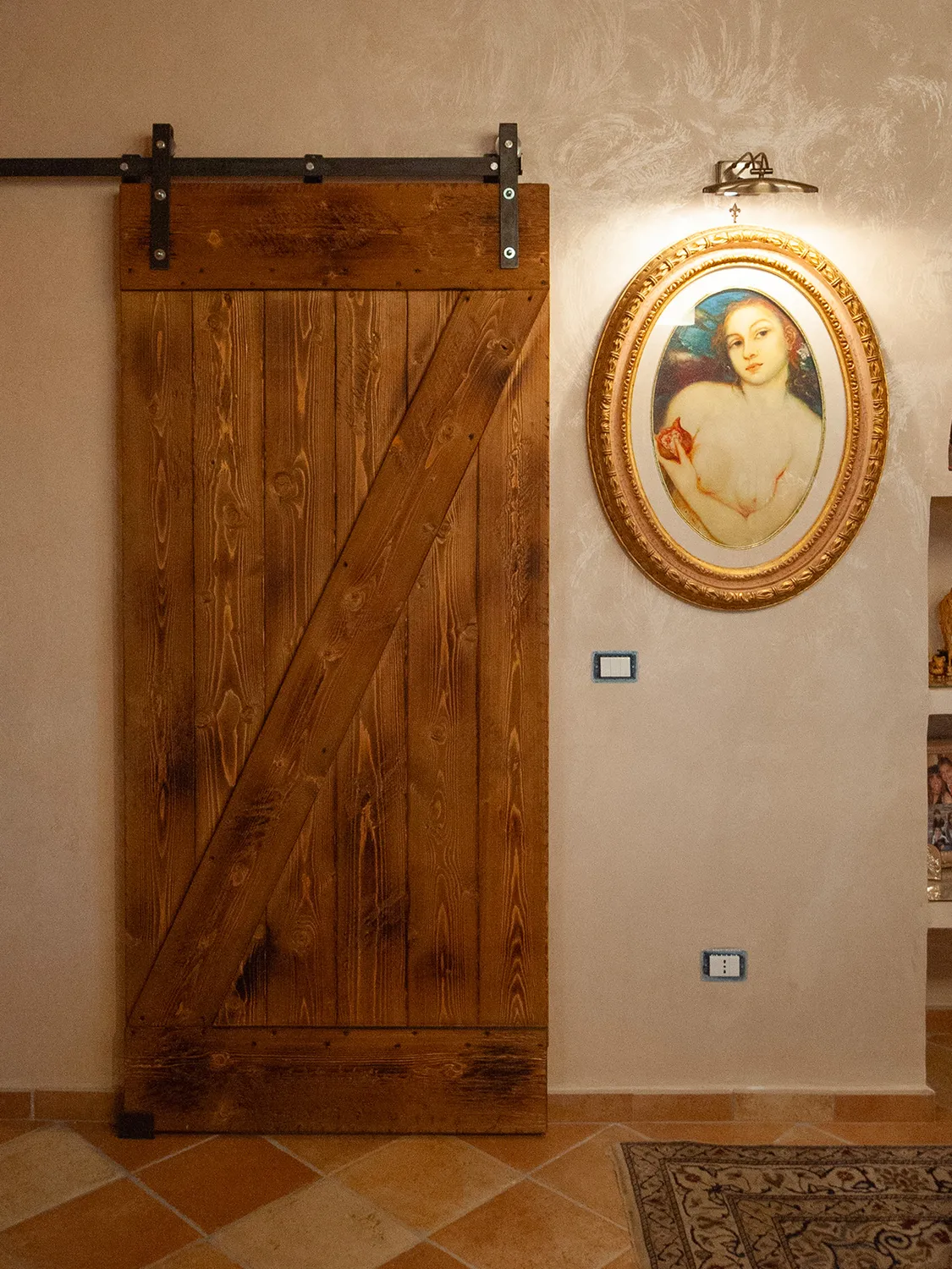 XLAB Design Cloud porta scorrevole legno rustico effetto bruciato