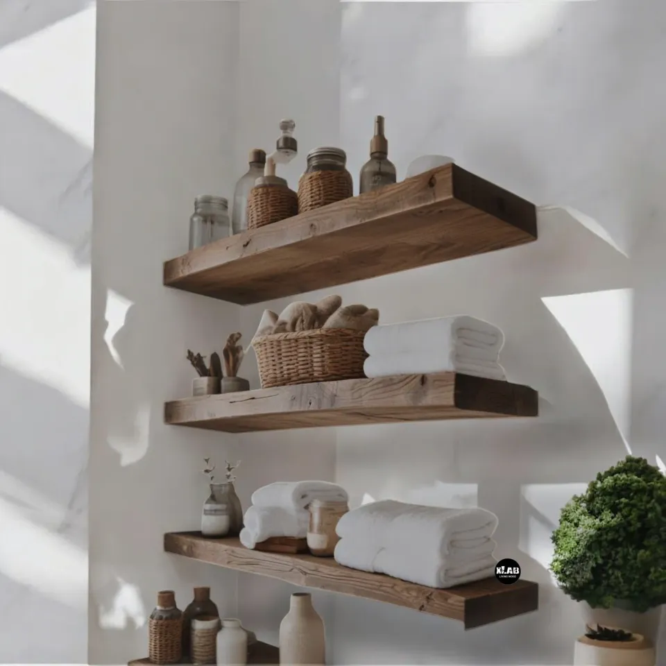XLAB Design Larice Mensola Parete Legno 80x20 Teak