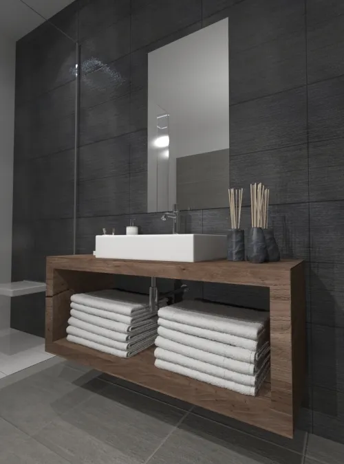 XLAB Design Ida mobile bagno sospeso castagno vano giorno