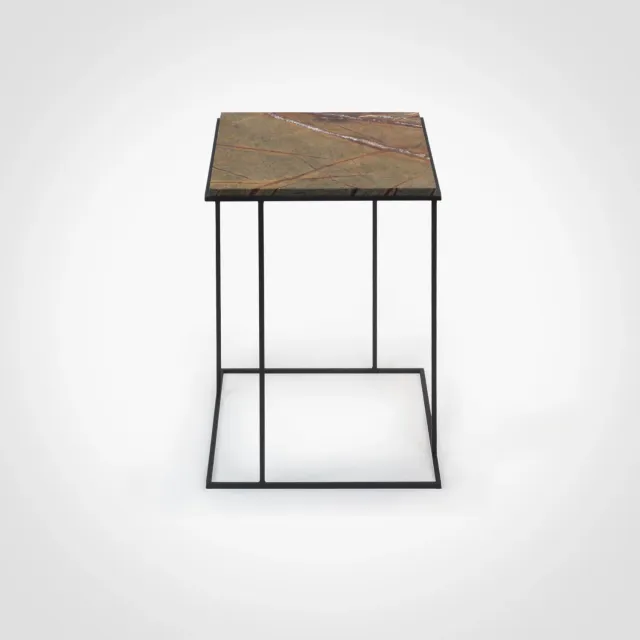 Stilts FramE Tavolino Marmo Rain Forest Brown