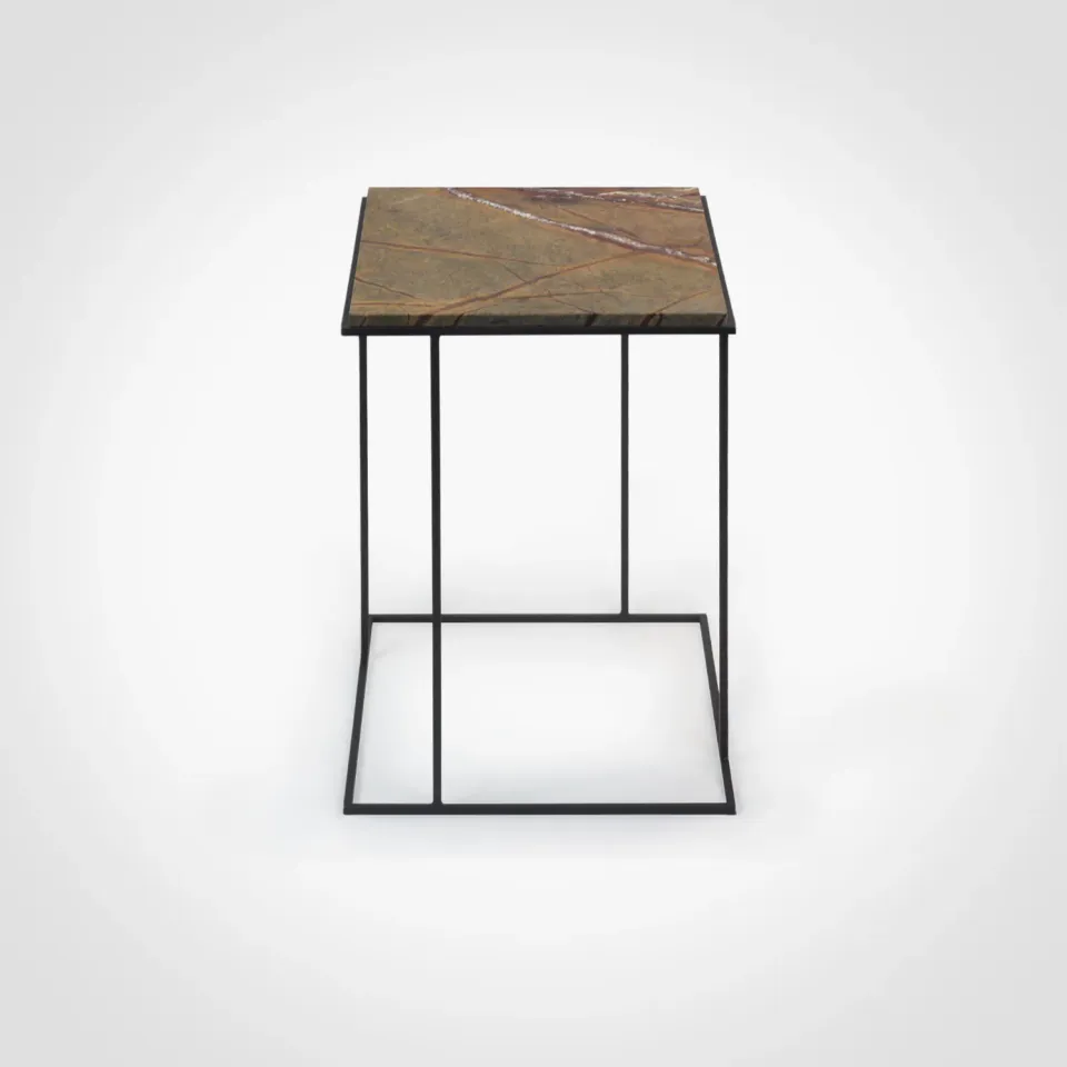 Stilts FramE Tavolino Marmo Rain Forest Brown