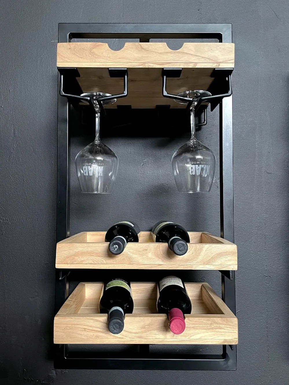 XLAB Design Wine Frame portabottiglie parete 6 bottiglie ferro