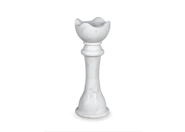 Maitland Smith White Chess Queen tavolo scacchi marmo