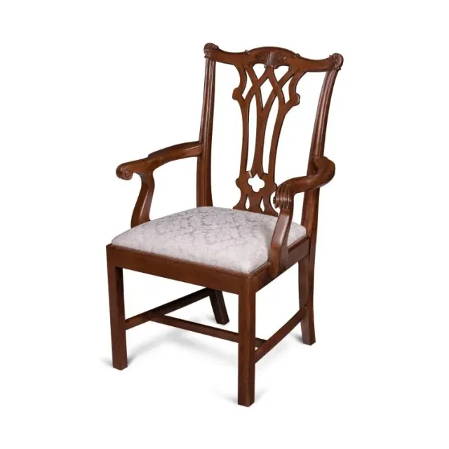 Maitland Smith Camden sedia braccioli mogano crema