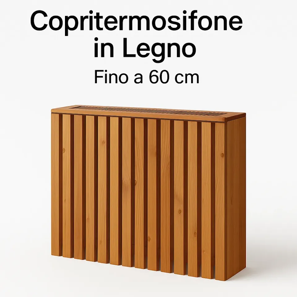 XLAB Design Copritermosifone Legno Massello 60 cm Listelli su Misura