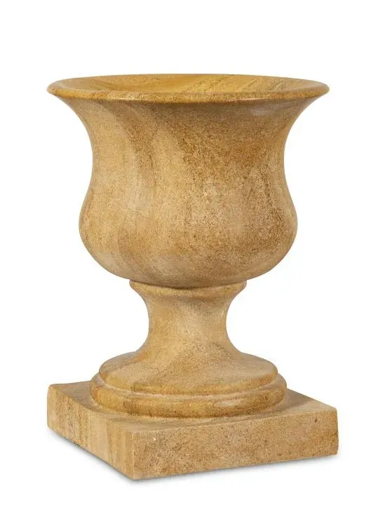 Maitland Smith Jaisalmer vaso in marmo giallo 45,7 cm