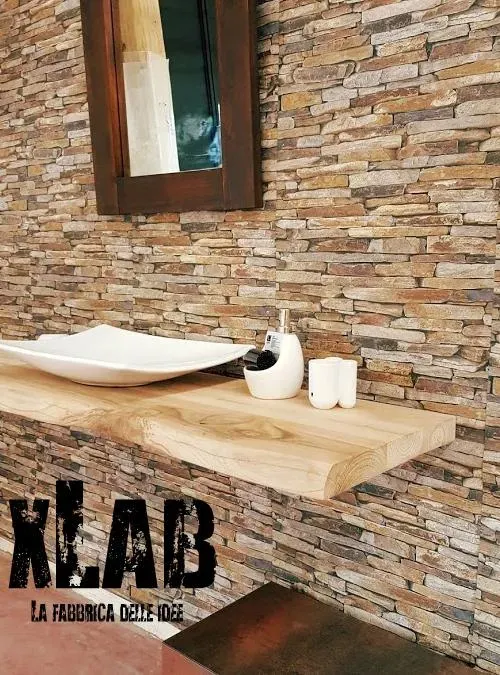 XLAB Design Kimberly mensola bagno lavabo su misura bordo rustico