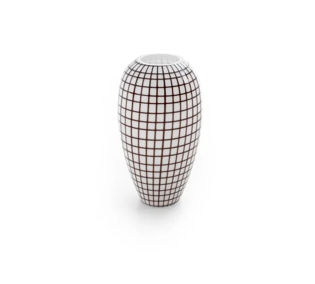 Morica Design Grid vaso vetro filigrana bianco nero