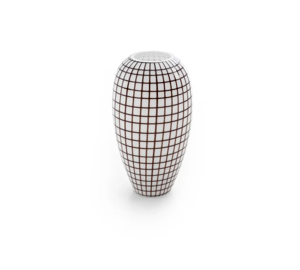 Morica Design Grid vaso vetro filigrana bianco nero