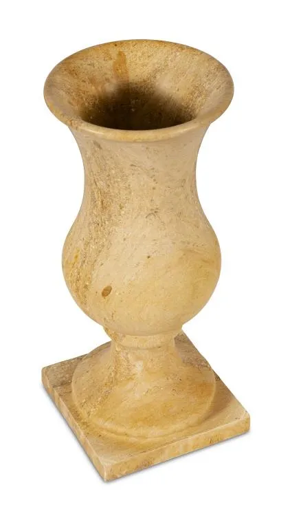 Maitland Smith Jaisalmer vaso marmo giallo 45,7 cm