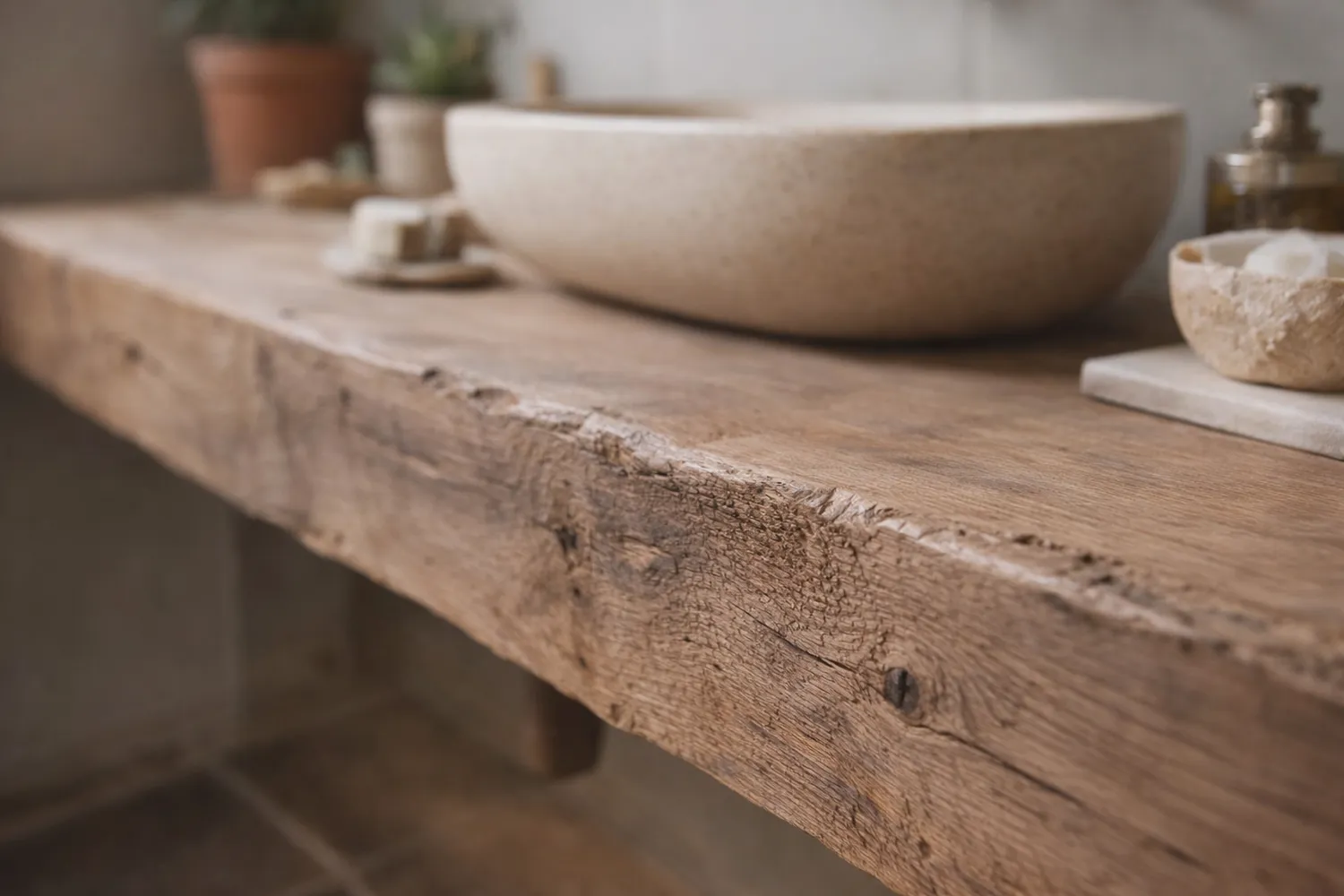 XLAB Design mensola bagno legno massello 160 cm idrorepellente