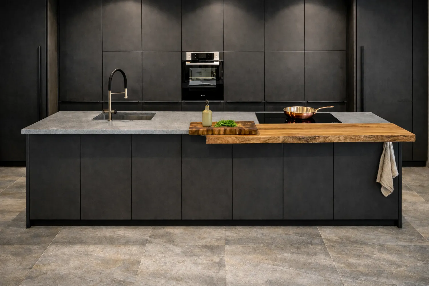 XLAB Design top snack cucina castagno 180x50 cm spesso