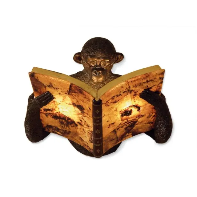 Maitland Smith Monkey Book Sconce applique ottone