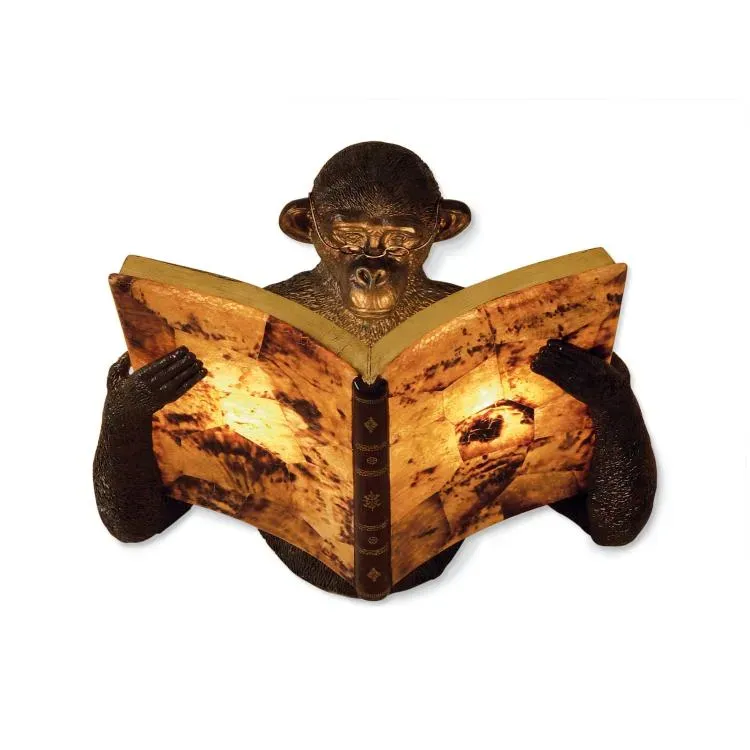Maitland Smith Monkey Book Sconce applique ottone