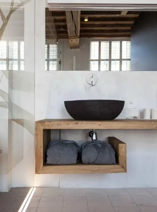 XLAB Design Claire mensola bagno rovere porta asciugamani