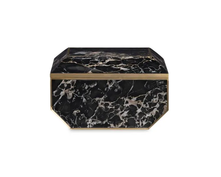 Maitland Smith Golden Portoro scatola marmo 25 cm