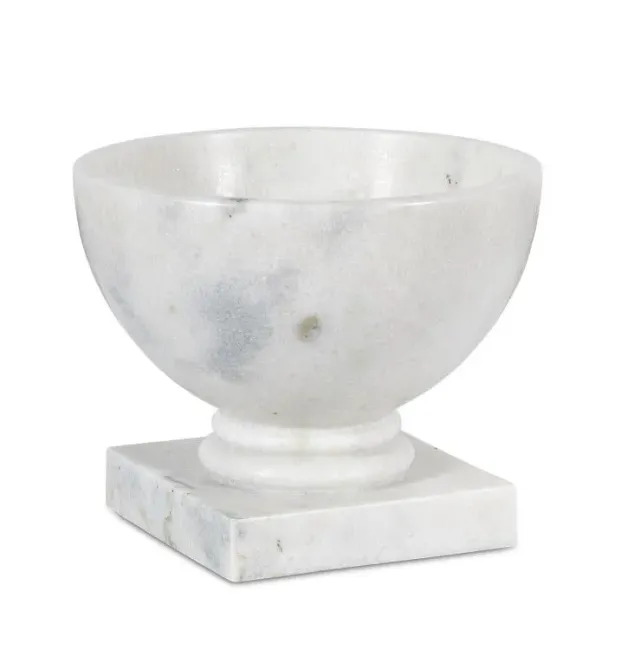 Maitland Smith Ambaji vaso marmo bianco classico