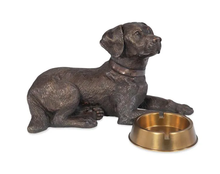 Maitland Smith Labrador portacarte ottone bronzo 38,9 cm