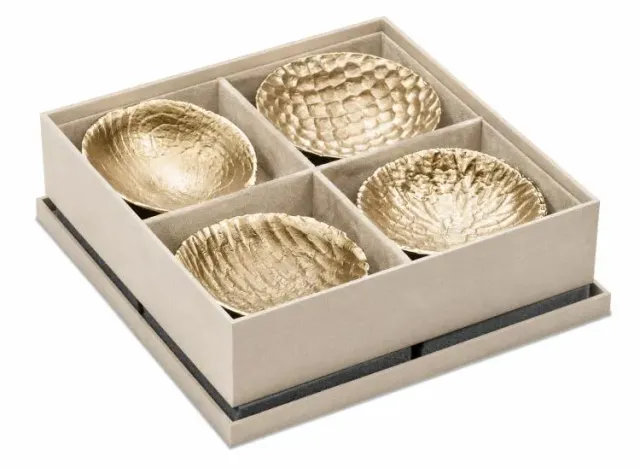 Maitland Smith Celestial set 4 ciotole martellate 12,7 cm