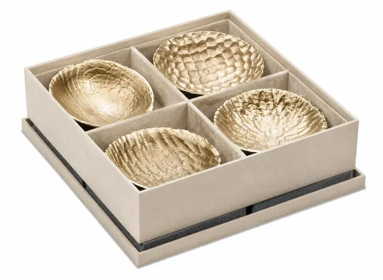 Maitland Smith Celestial set 4 ciotole martellate 12,7 cm