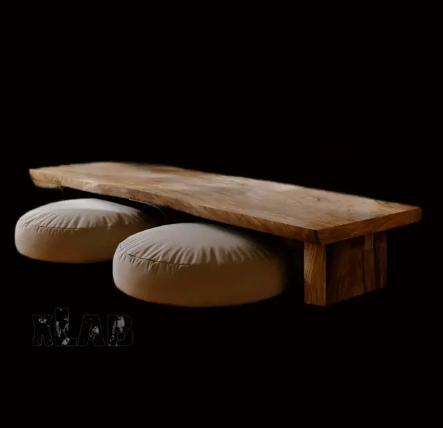 XLAB Design Zen tavolino basso legno 120x45 H30 massello