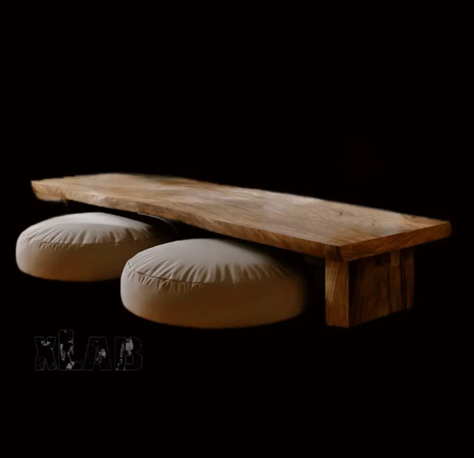 XLAB Design Zen tavolino basso legno 120x45 H30 massello