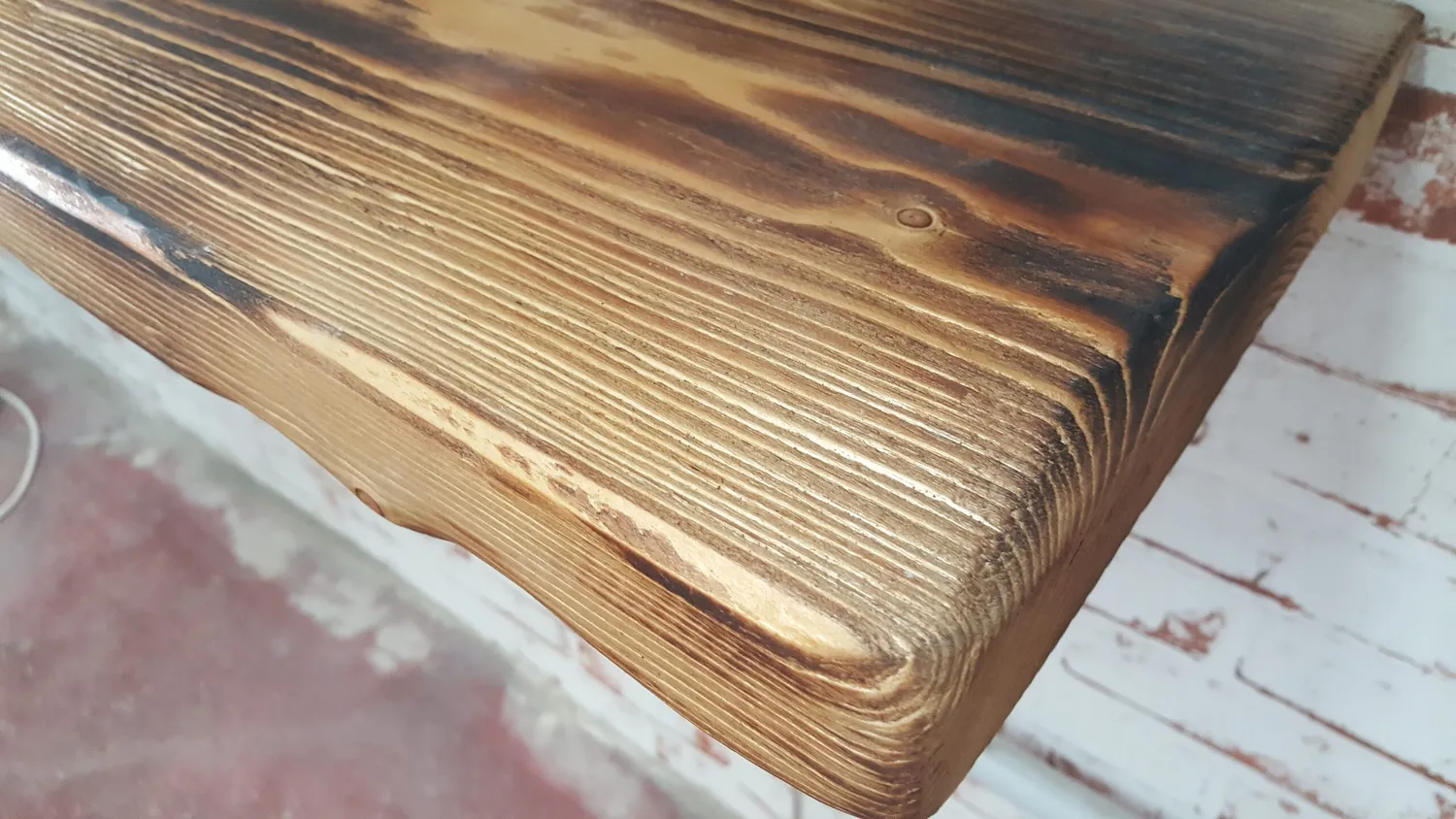 XLAB Design mensola parete larice 100x25 cm noce scuro rustico