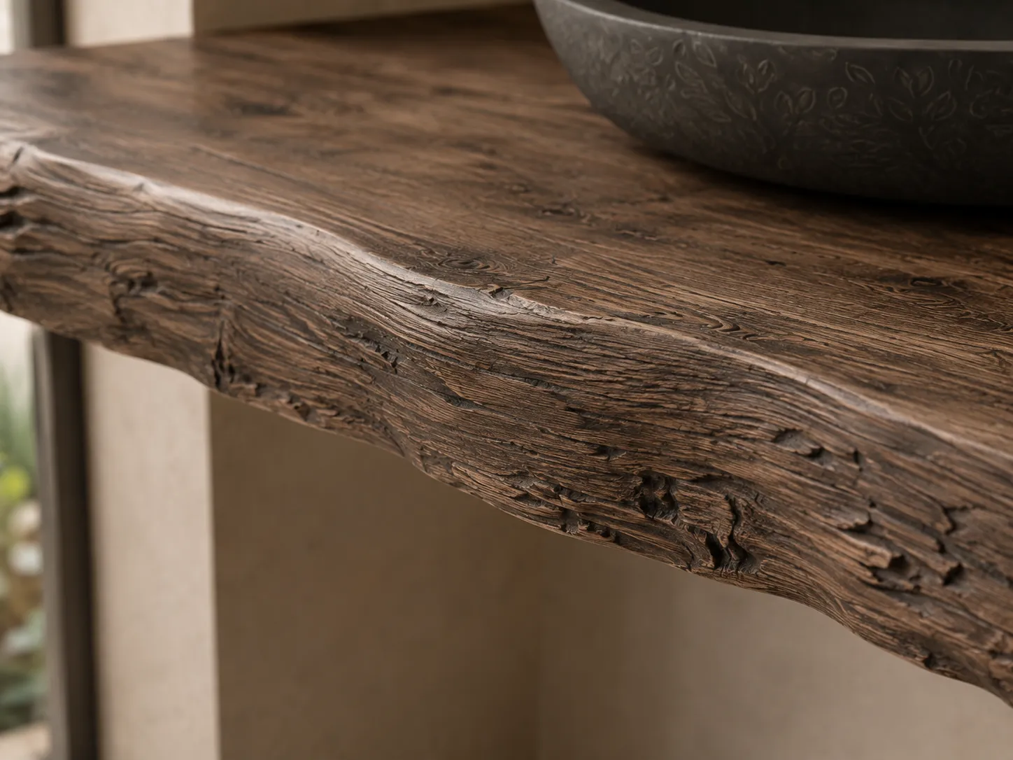 XLAB Design Pioggia mensola bagno legno castagno su misura