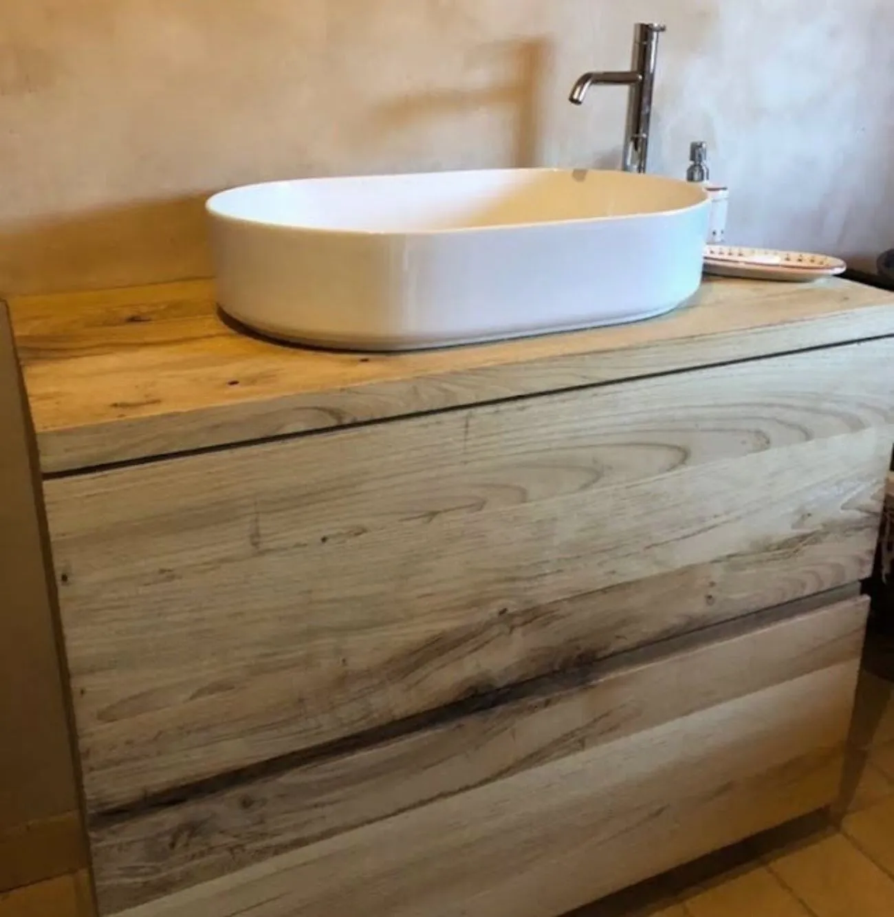 XLAB Design Penelope mobile bagno terra 80x50 castagno olio