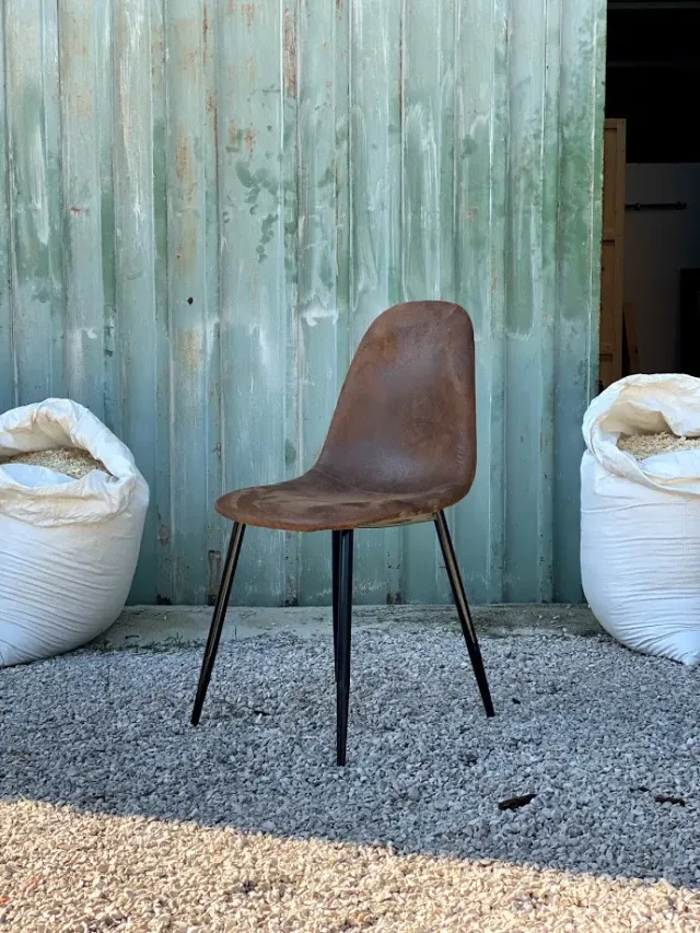 XLAB Design set 4 sedie ecopelle scamosciata industriale