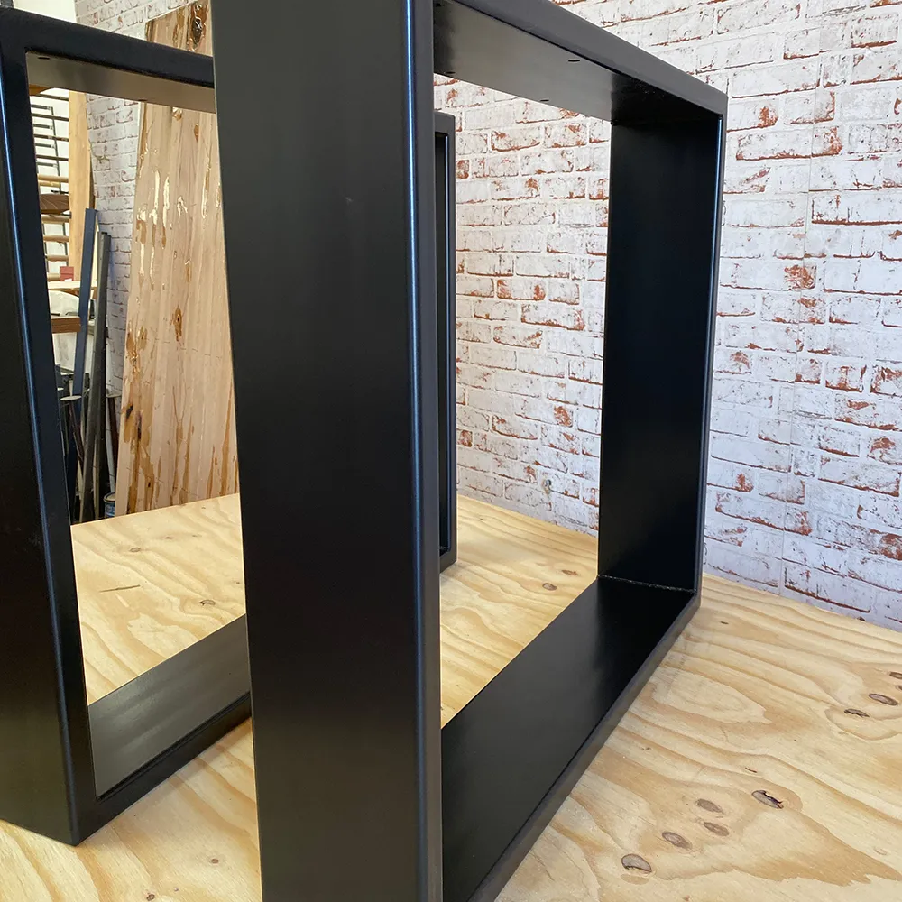 XLAB Design Coppia Gambe Tavolo Ferro Nero Opaco 150x30 mm