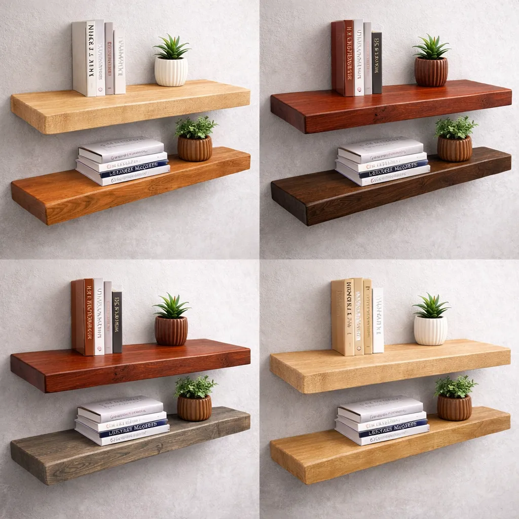 XLAB Design mensola larice 100x25x6 scomparsa