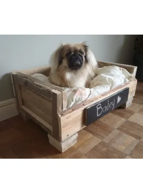 XLAB Design Bailey lettino per cani in legno massello vintage