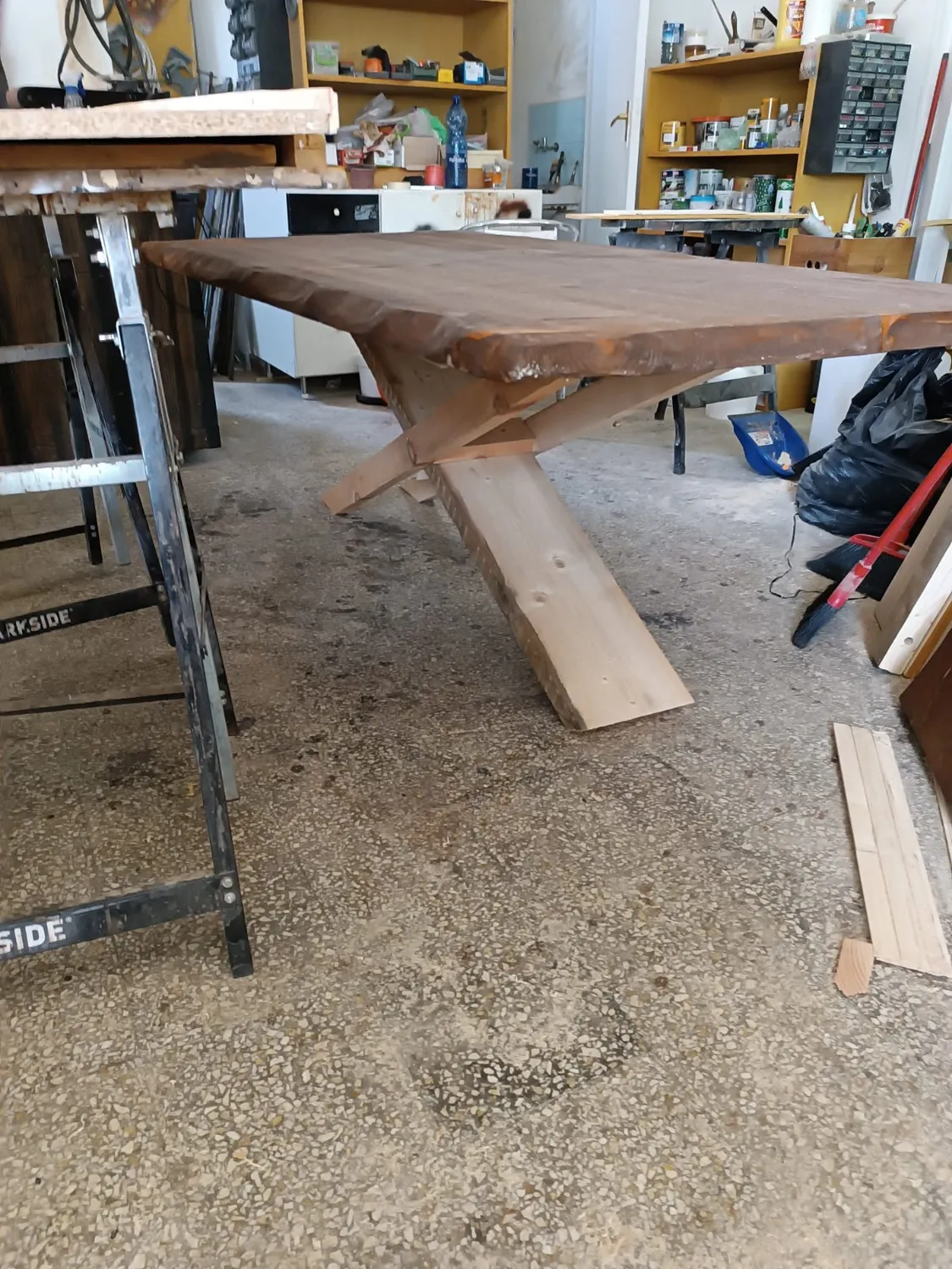 Sicily Wood Maker Unico tavolo massello 200x90x5 incrocio