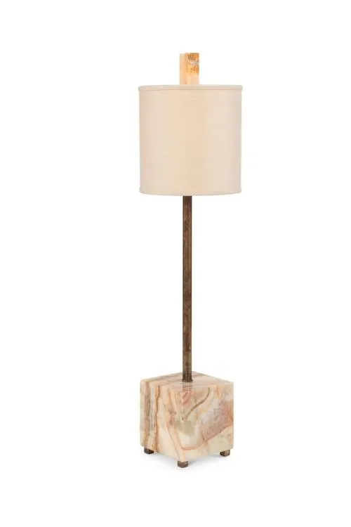 Maitland Smith Rosa lampada tavolo onice ottone crema