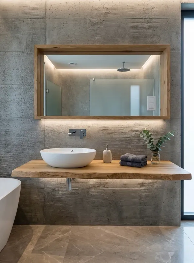 XLAB Design mensola bagno legno castagno 120x50 cm rustico