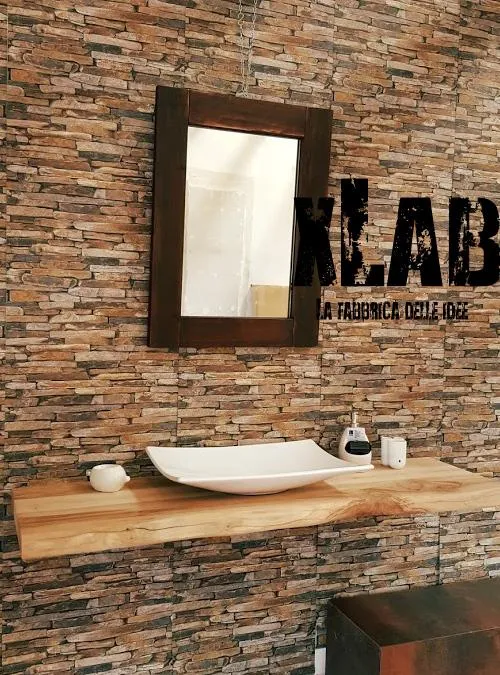 XLAB Design Kimberly mensola bagno lavabo su misura bordo rustico