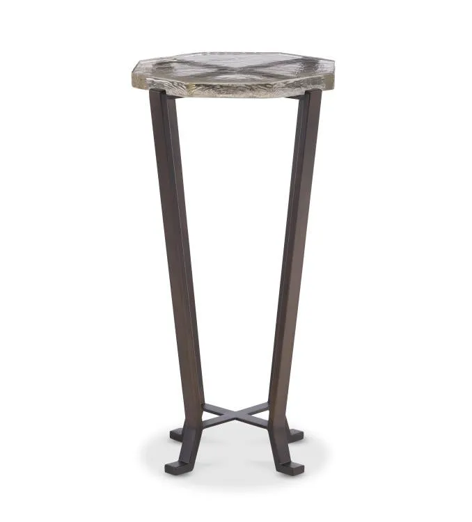 Maitland Smith Dale tavolino vetro bronzo 61 cm