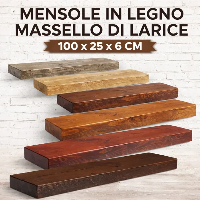 XLAB Design mensola larice 100x25x6 scomparsa