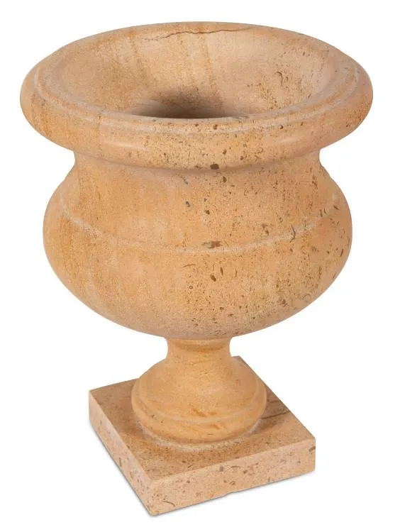 Maitland Smith Jaisalmer vaso marmo giallo urna 33 cm