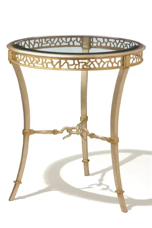 Maitland Smith Bolero tavolino vetro argento 53 cm