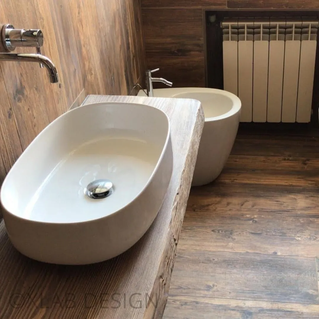 XLAB Design Pollina mensola bagno legno rustico appoggio