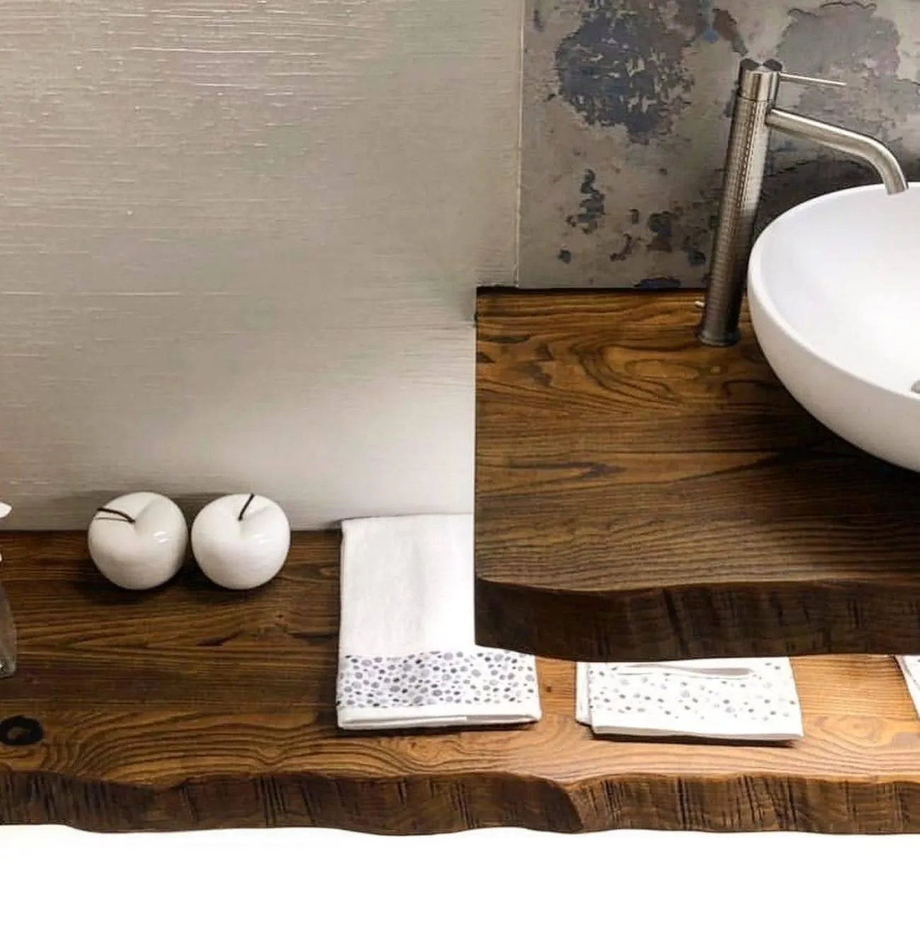 XLAB Design Lilly doppia mensola bagno legno castagno teak
