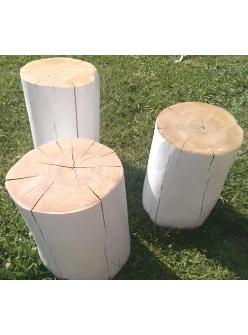 XLAB Design Carracci tris tronchetti castagno tavolini sedute
