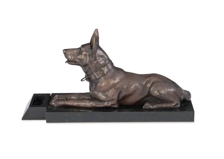 Maitland Smith German Shepherd portabiglietti ottone