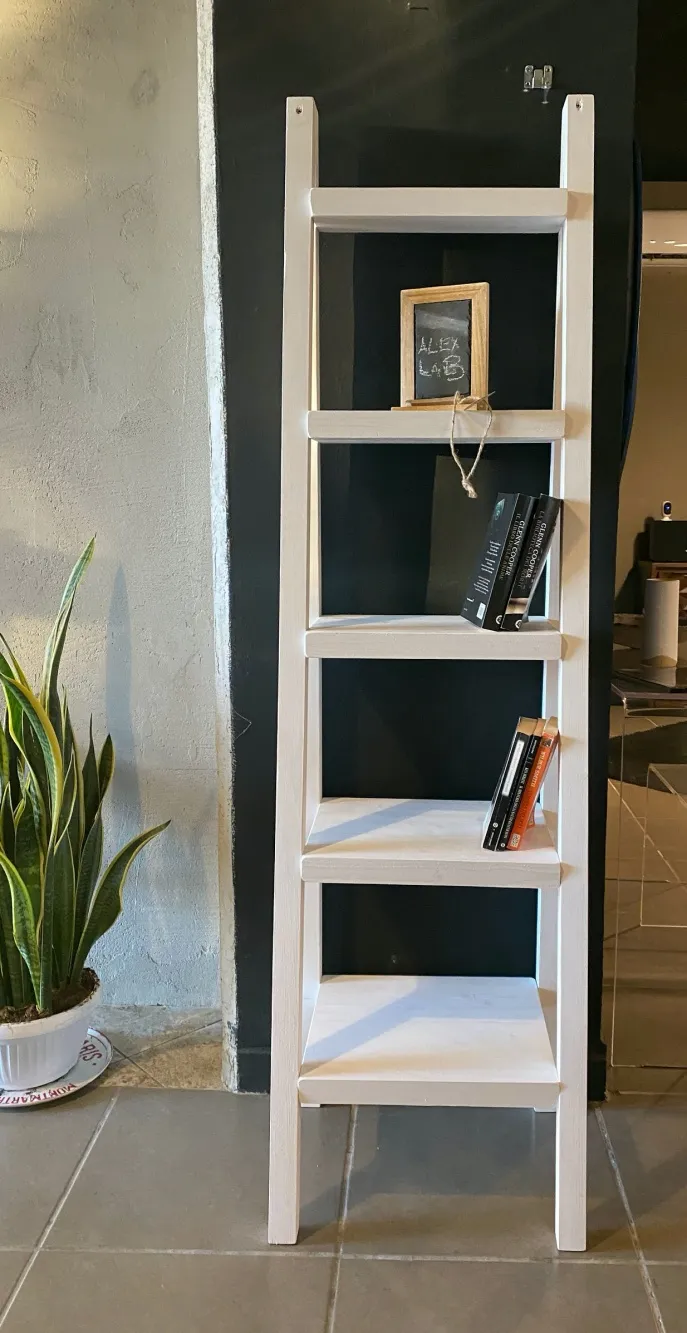 XLAB Design scaletta legno bagno portalibri multiuso