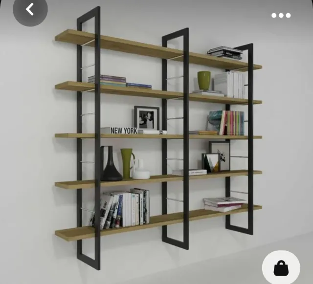 Sicily Wood Maker libreria 5 mensole 100x25 h240 legno massello
